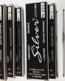 Aguja de Crochet Silver Acero  00000 al 11