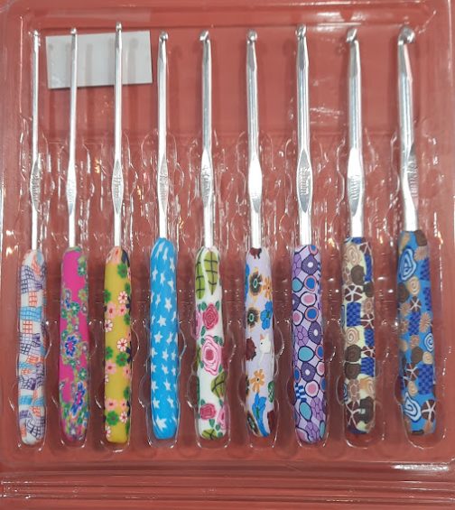 Aguja Crochet Mango Silicona DISEÑO CBX Blister Surtido 9 Medidas