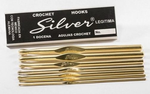 Aguja de Crochet Silver metal Dorada Nº 2 AL 12