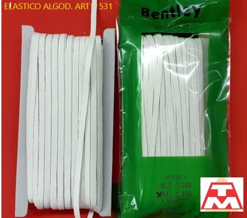 Elástico de Algodon Bentley, Crudo Pieza de 50 mt - Imagen 2