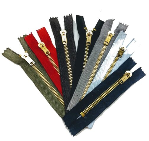 Cierre Jean Bronce 5 mm de 10 a 20 cm x 100 uni.