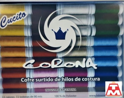 Hilo Corona Cucito Poliester bob. de 90 mt Cofre x 72 uni.