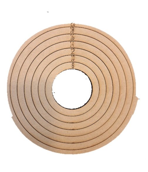 Set de Aros x 7 de Fibrofácil 8 al 20 cm.