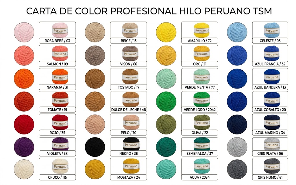 Hilo Peruano de algodon merceizado TSM en Ov x 100 gr